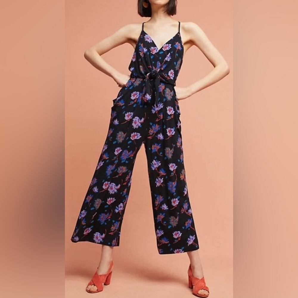 Anthropologie Moulinette Soeurs Willa Tie Waist Jumpsuit jersey stretchy small
